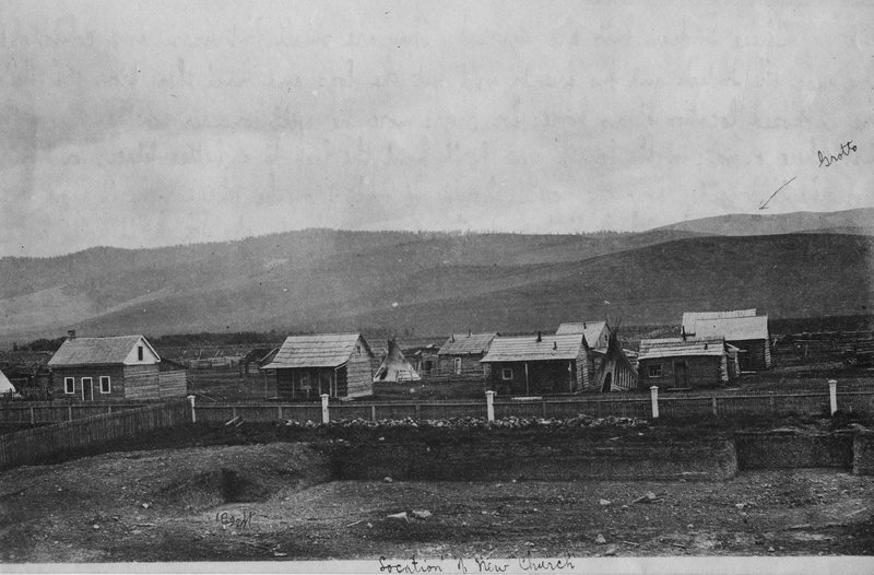 The Location of the New Church and the Old Native American Huts. 
